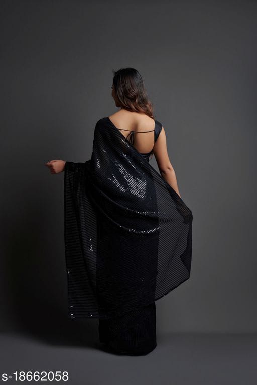 Exclusive Sequin Designer Georgette Sarees - Dailybuyys