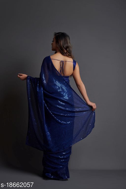 Exclusive Sequin Designer Georgette Sarees - Dailybuyys