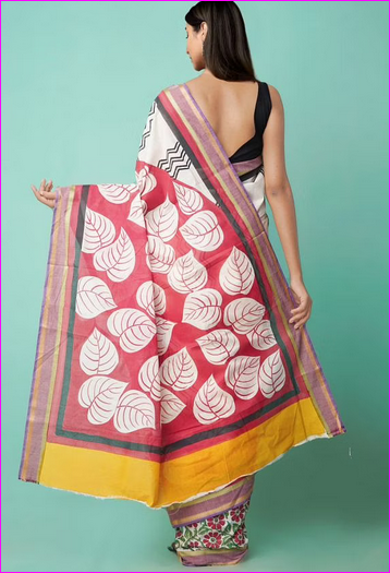 Yellow Mulmul Pure Cotton Sarees - Dailybuyys