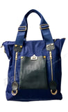 Gorgeous Navy Blue and black Zip Totes