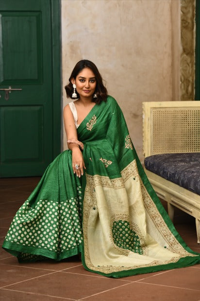 Timeless Tussar Silk Sarees - Dailybuyys