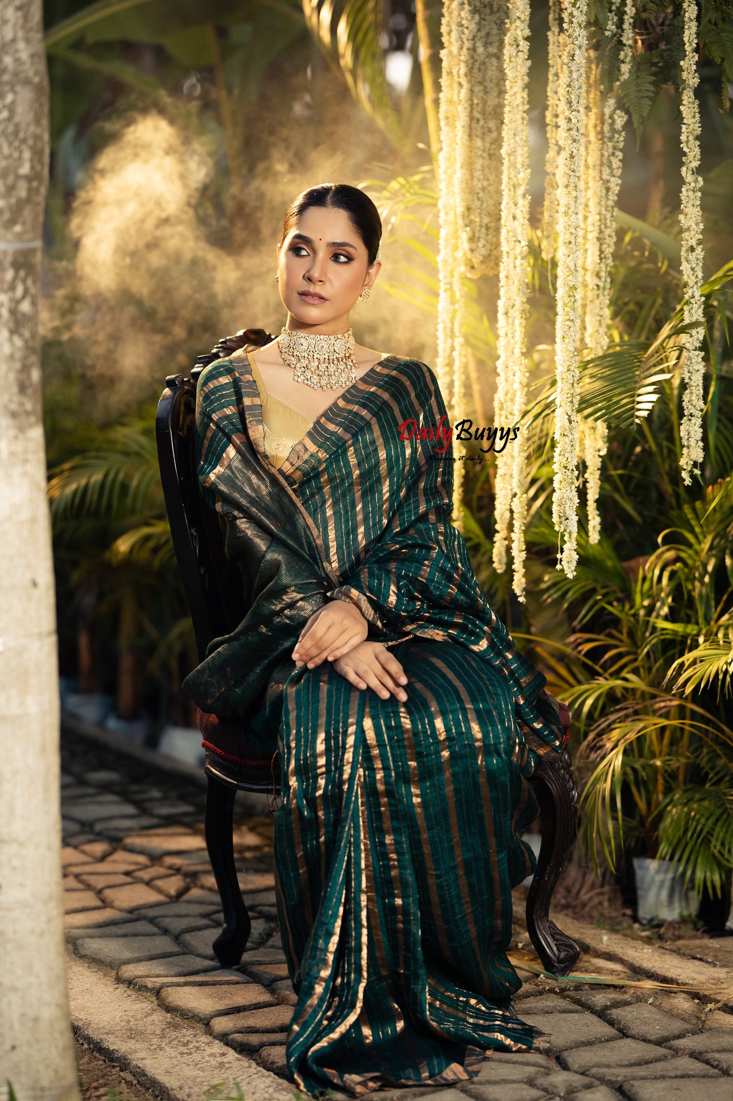 Exclusive Green Matka Pure Silk Mark Certified Muslin Sarees