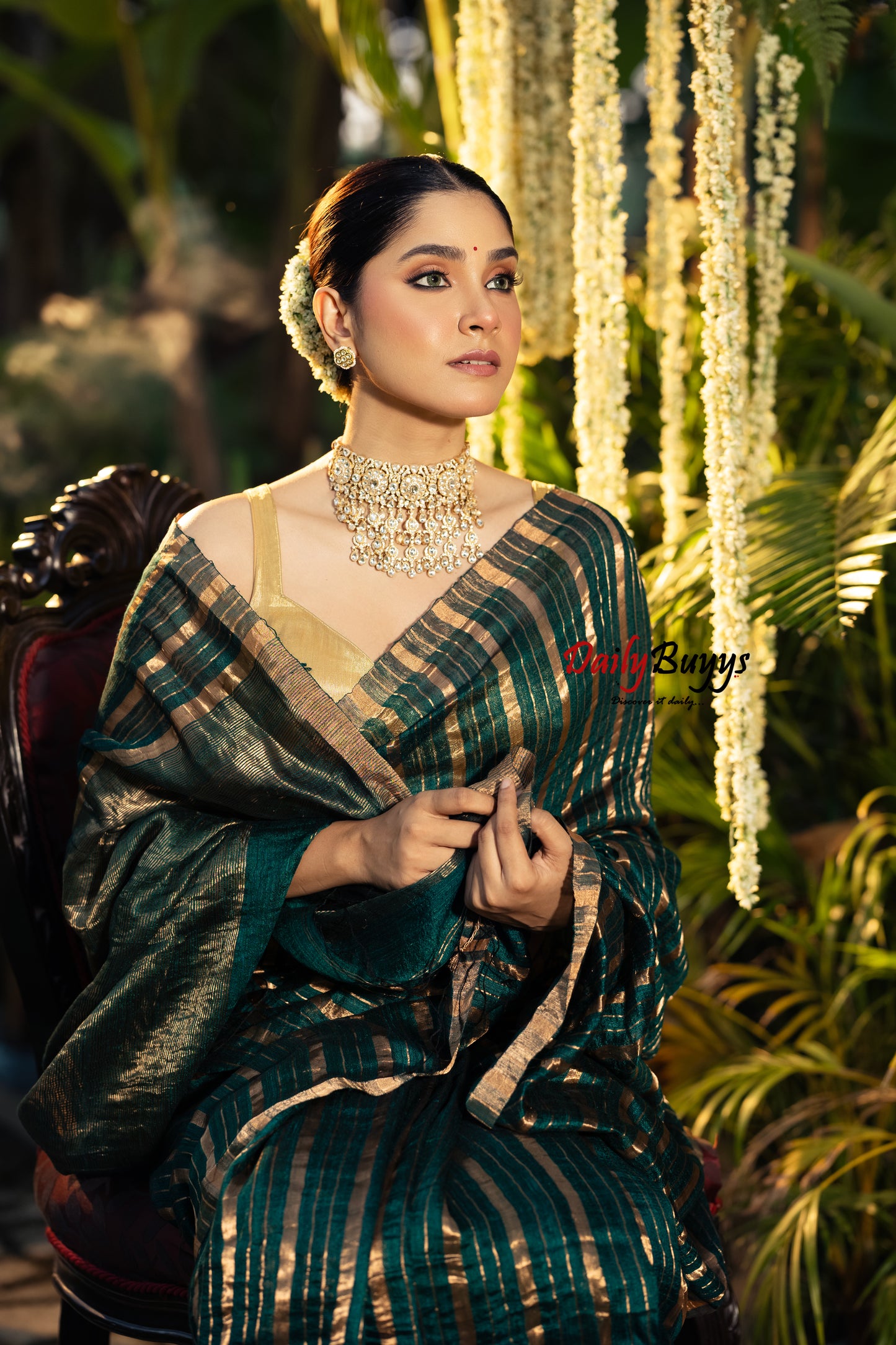 Exclusive Green Matka Pure Silk Mark Certified Muslin Sarees