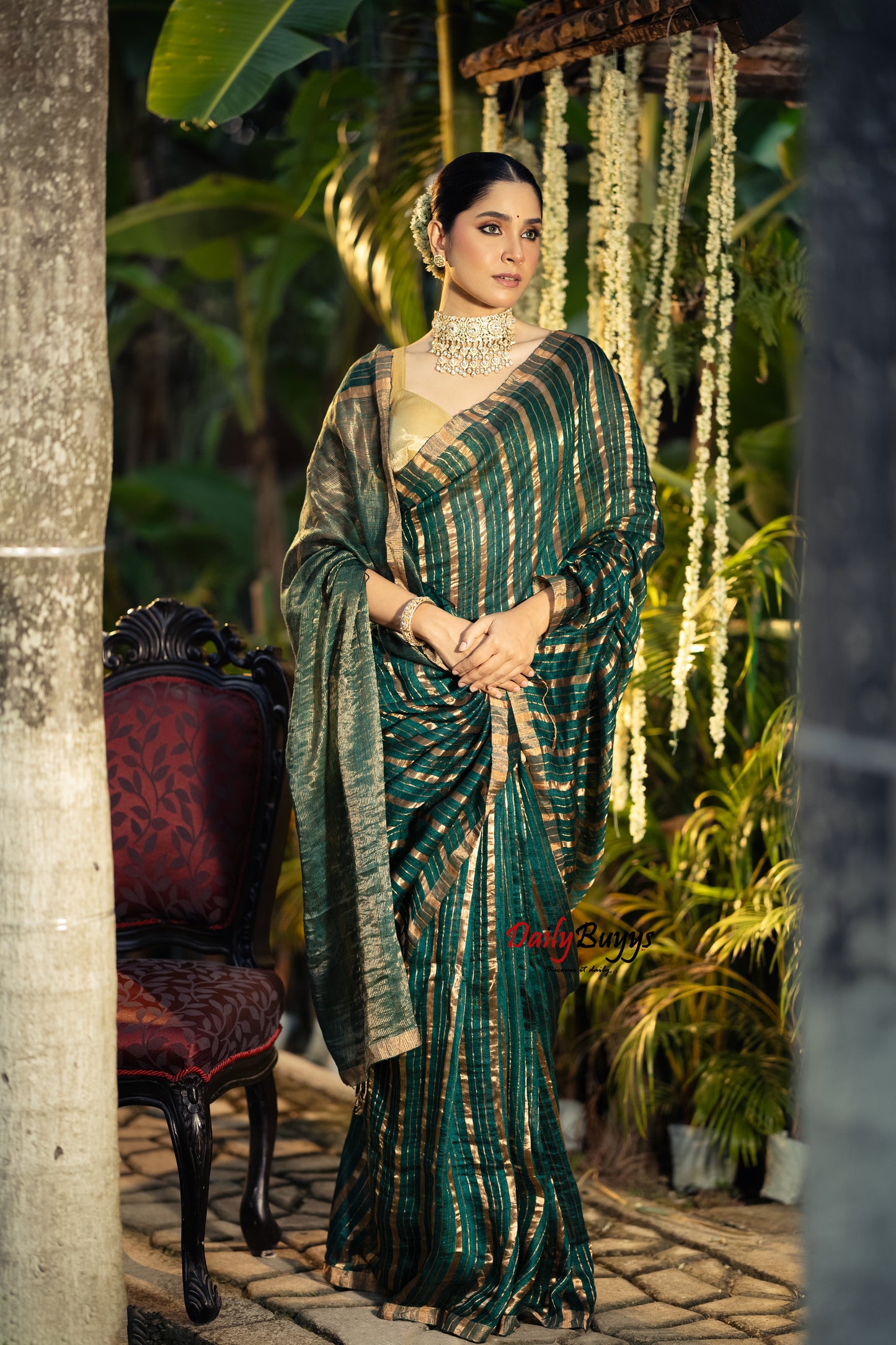 Exclusive Green Matka Pure Silk Mark Certified Muslin Sarees