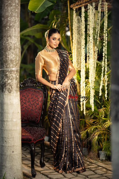 Exclusive Brown Soft Matka Pure Silk Mark Certified Muslin Sarees