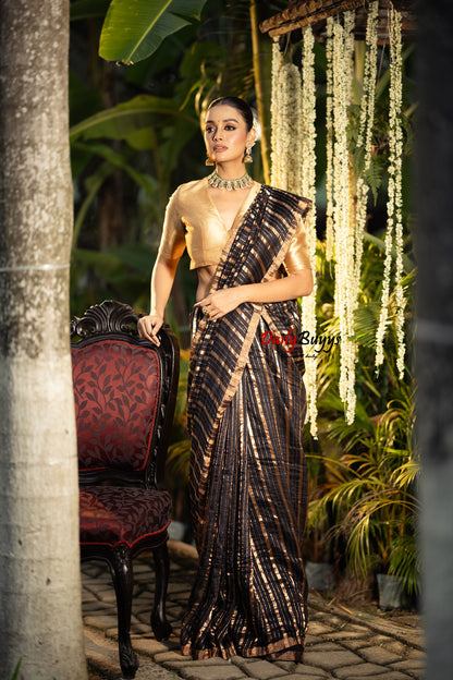 Exclusive Brown Soft Matka Pure Silk Mark Certified Muslin Sarees