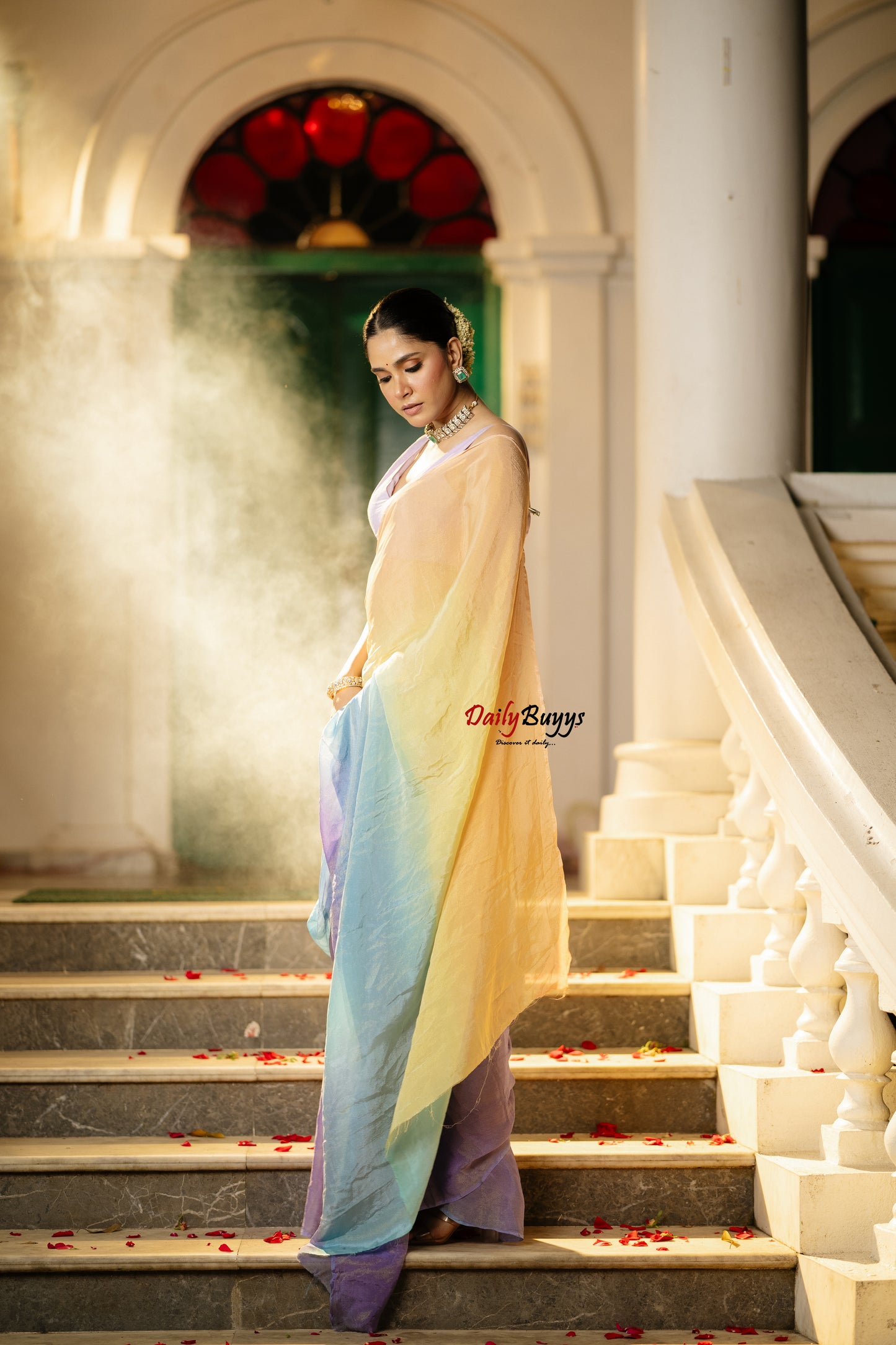 Ombre Designer Lurex Georgette Sarees