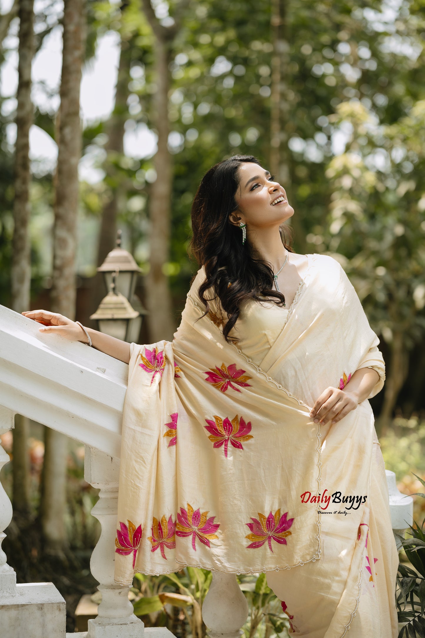 Designer Floral Hand Painted and Hand Embroidered Bishnupuri Silk Sarees