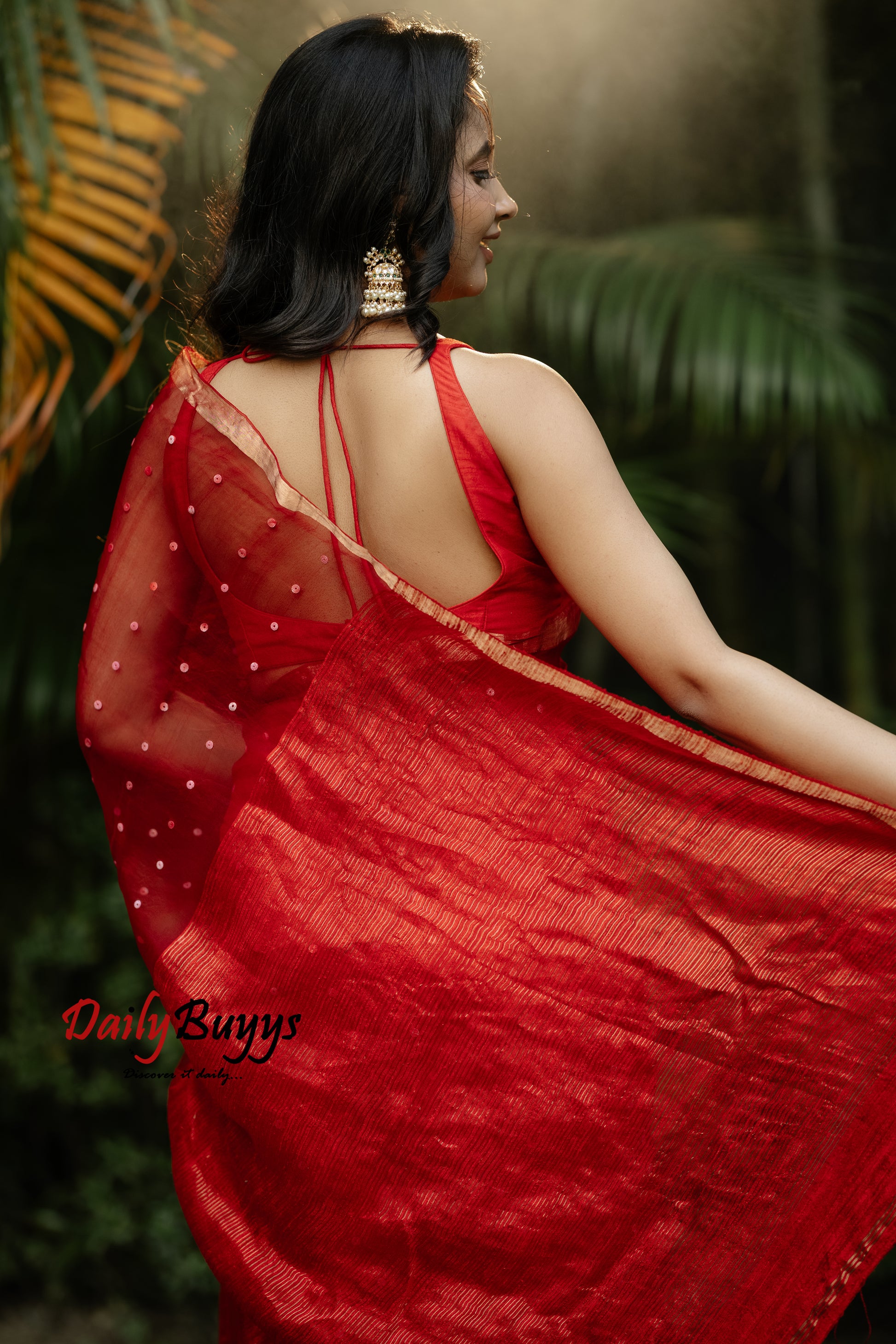 Red Pure Matka Silk Mark Certified Muslin Jamdani Sarees
