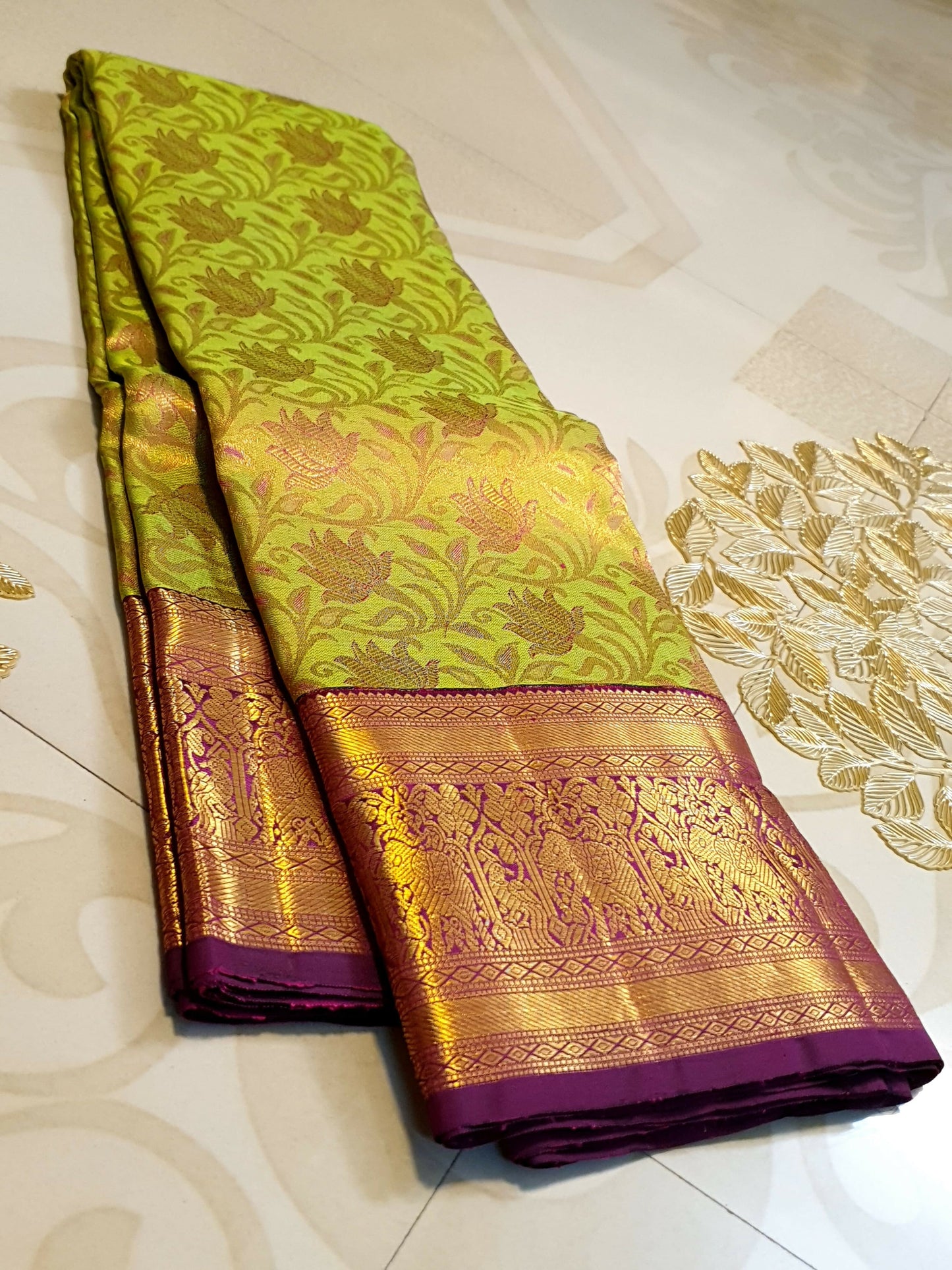 Pure Kanchipuram Handloom Bridal Silk Sarees 2 gram Zari With Silk Mark Certified Exclusive Wedding Brocade Bridal