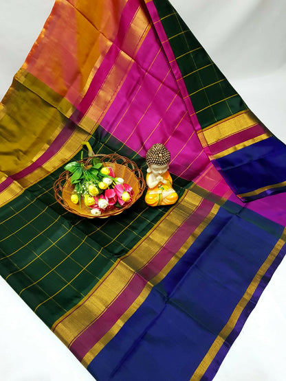 uppada pattu ,Anchu malupu&Anuska checks sarees 💐💐 🌹Good quality 💐👌👌👌 Fabric: uppada pattu/pattu Price *5000+$*