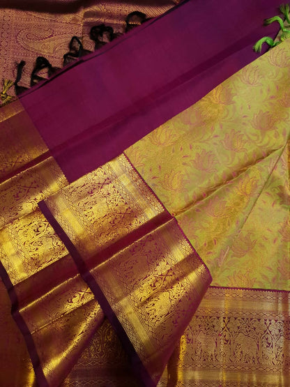 Pure Kanchipuram Handloom Bridal Silk Sarees 2 gram Zari With Silk Mark Certified Exclusive Wedding Brocade Bridal