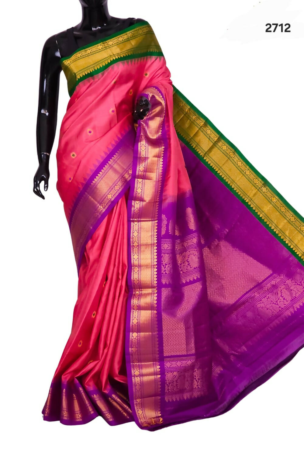 Handloom Gadwal pure silk sarees with kuttu borders contrast pallu and blouse........💛💛💛 Silk mark certified products Price : 23499+ ship each 👇