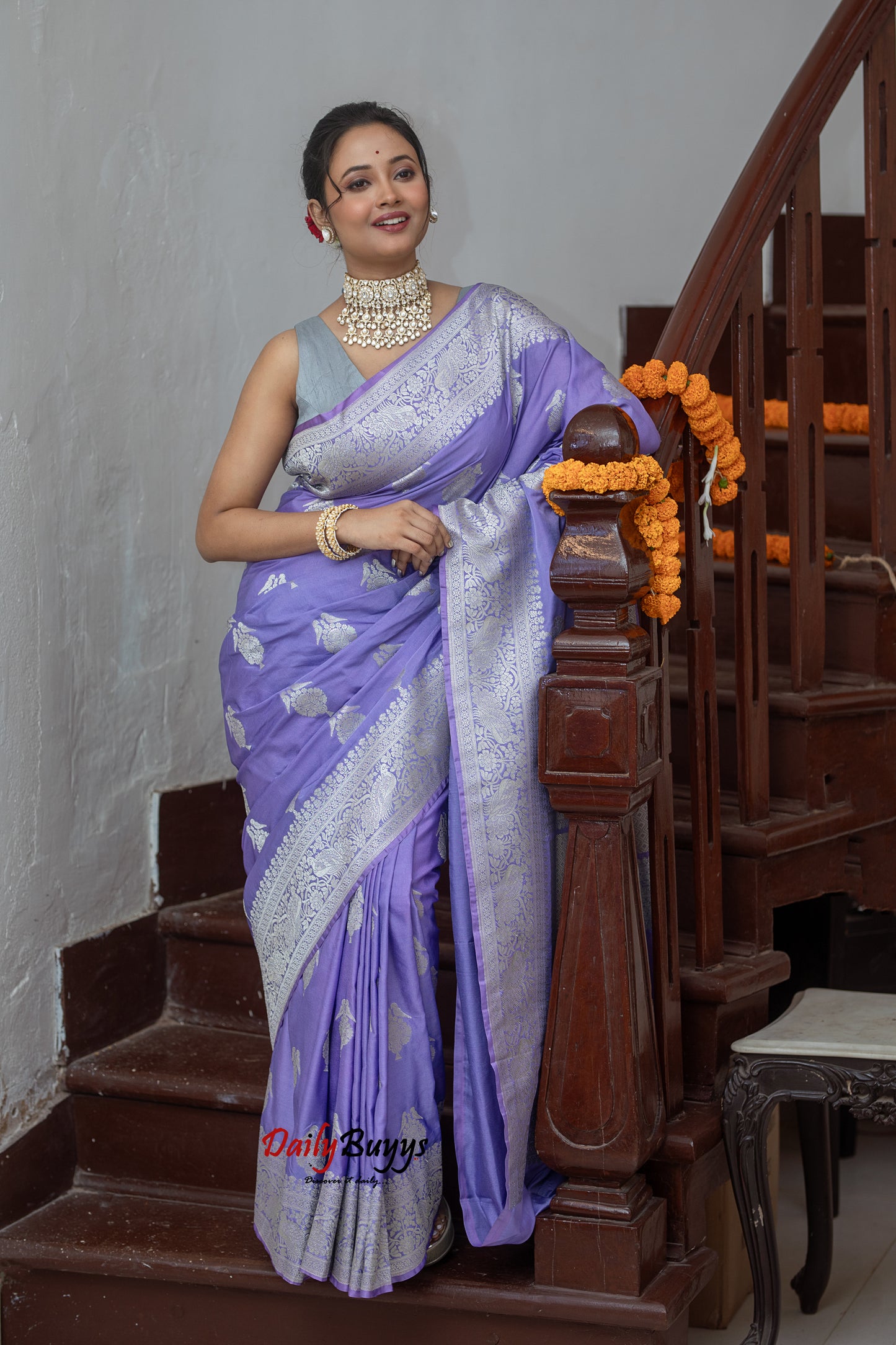 Mauve Festive Special Zari Work Banarasi Silk Sarees