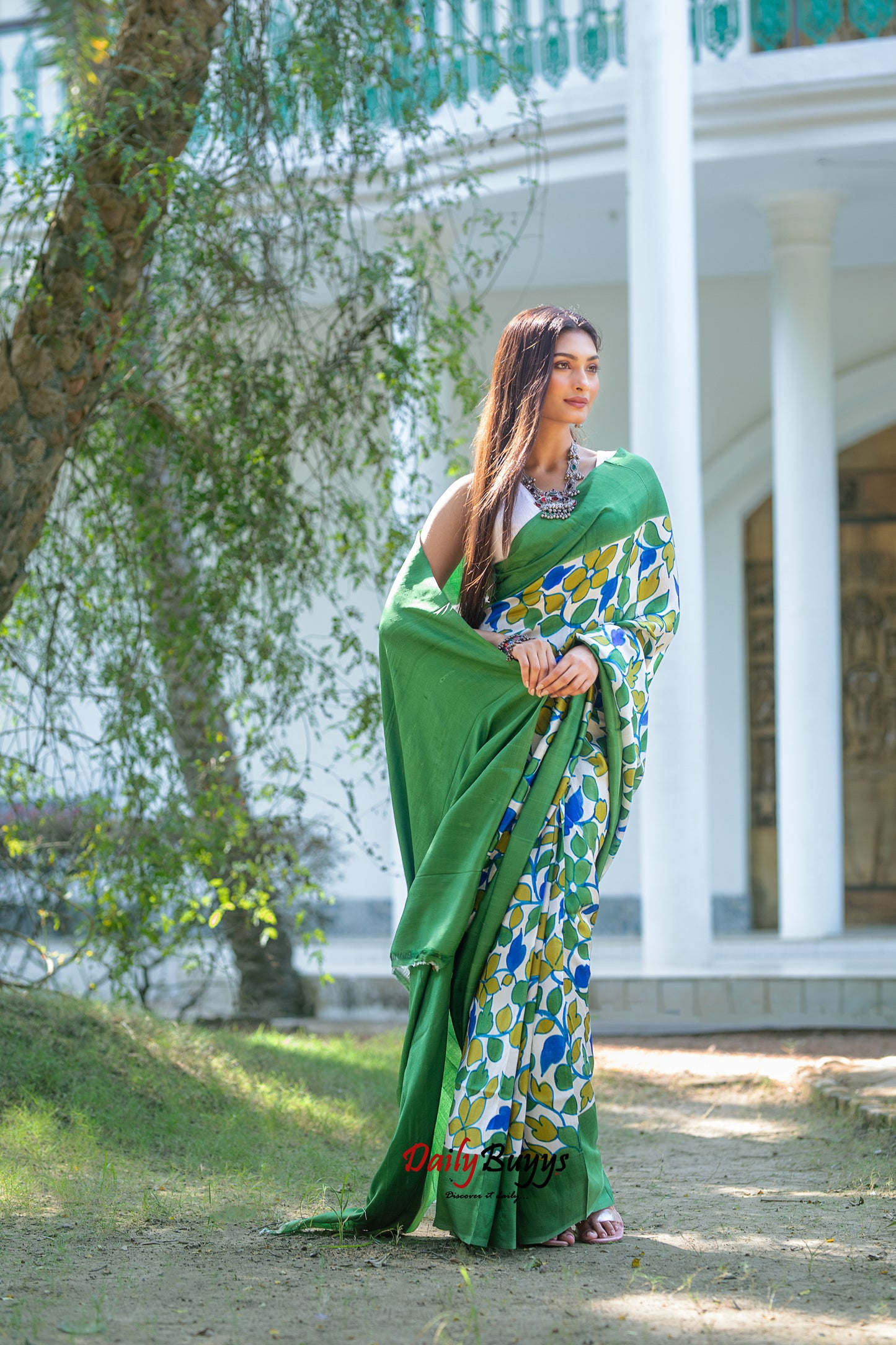 Green Floral Hand Painted  Silk Mark Certified Bishnupuri Silk Sarees