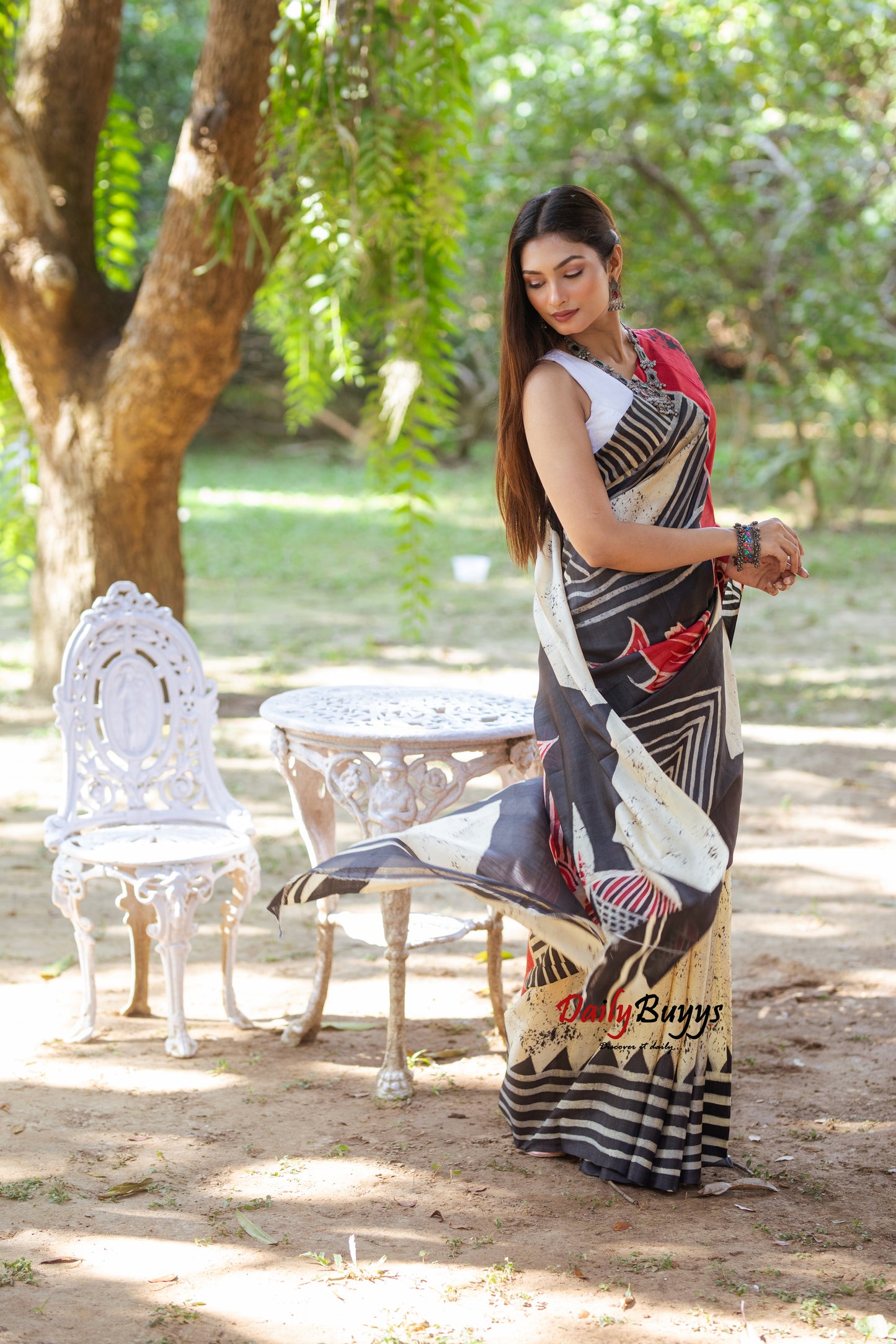 Wax Hand Painted Pure Silk Mark Certified Tussar Silk Sarees