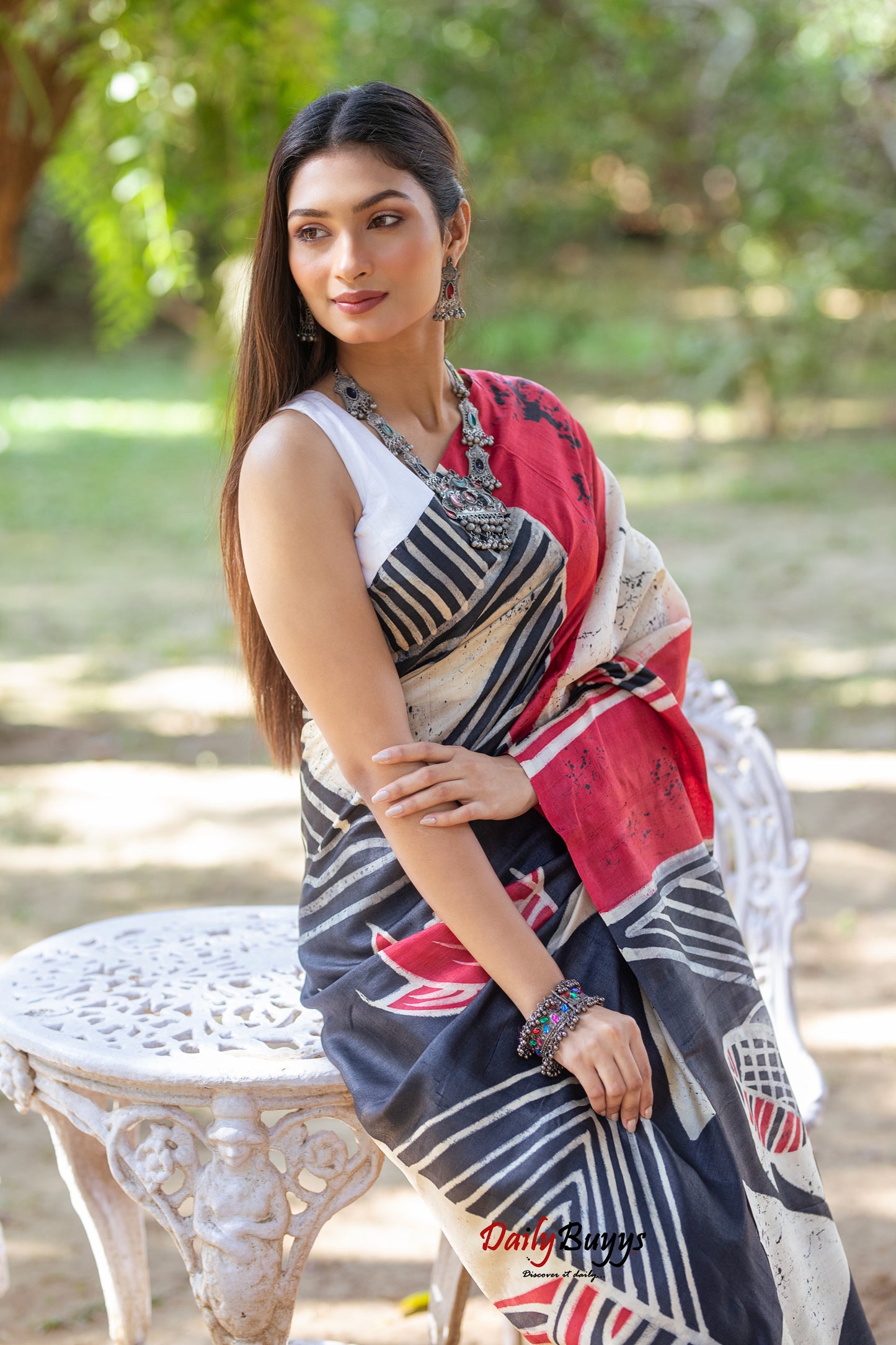 Wax Hand Painted Pure Silk Mark Certified Tussar Silk Sarees