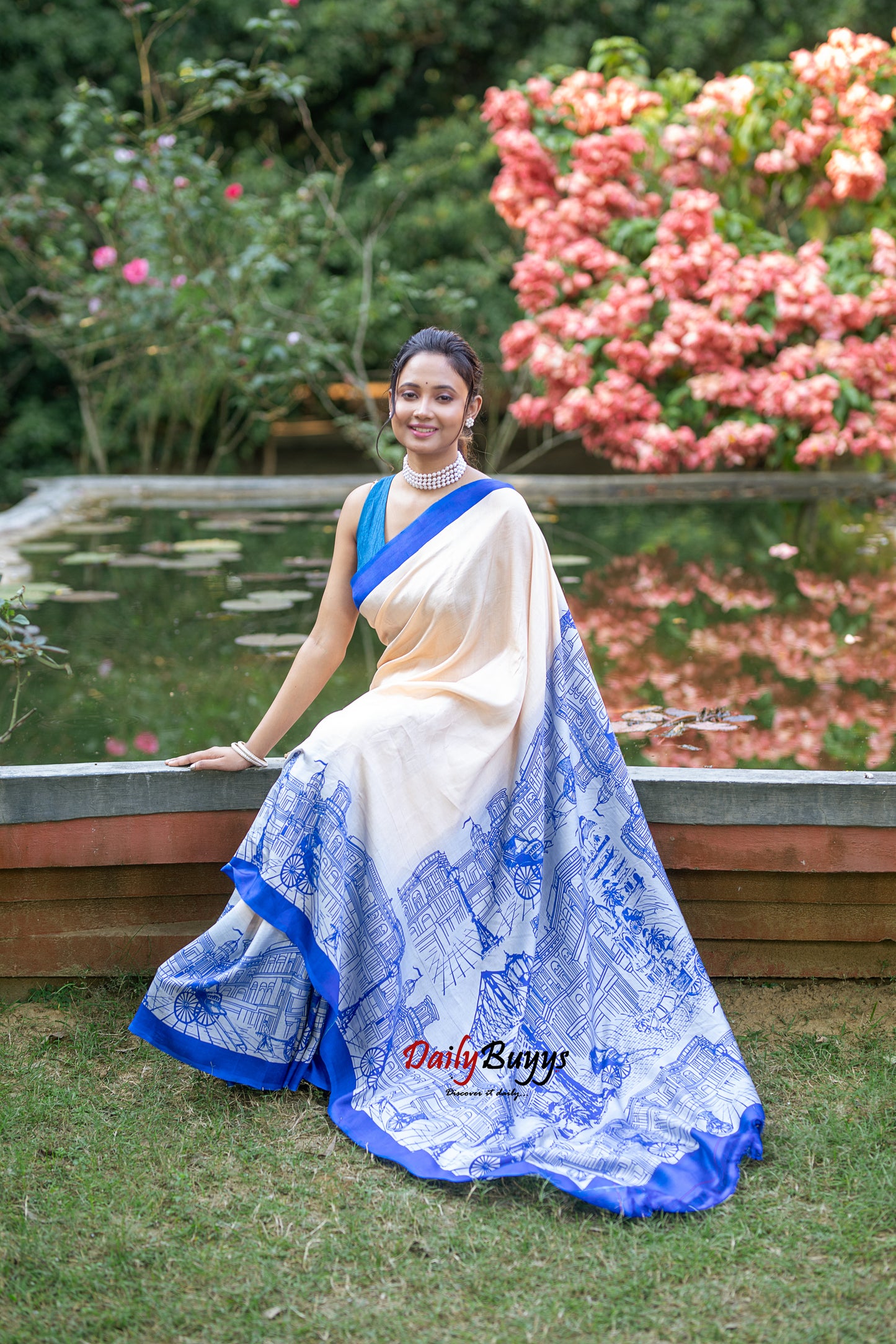 Screen Printed Kolkata Horizon Silk Mark Certified Bishnupuri Silk Sarees