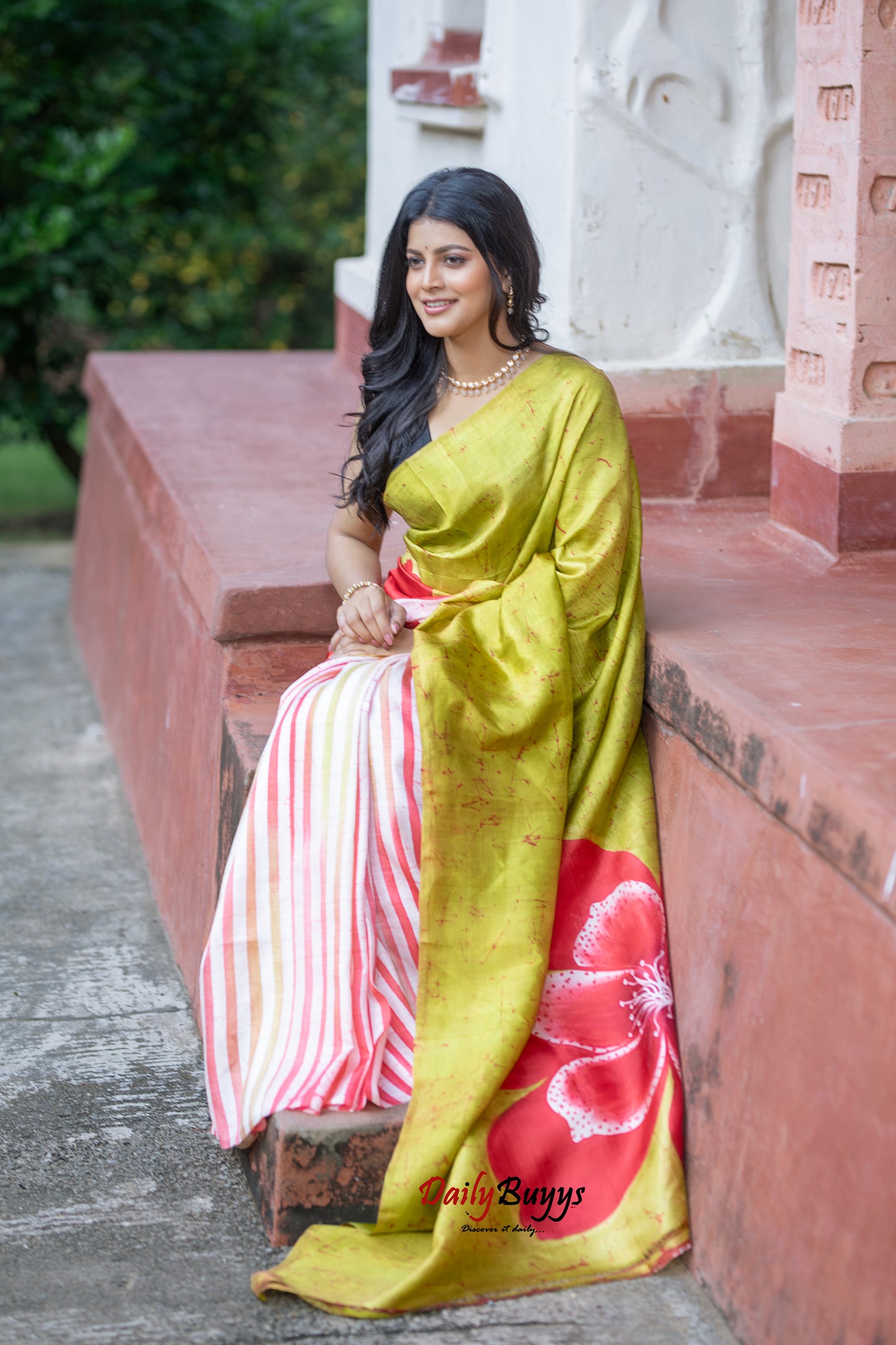 Yellow Floral Hand Painted  Silk Mark Certified Bishnupuri Silk Sarees