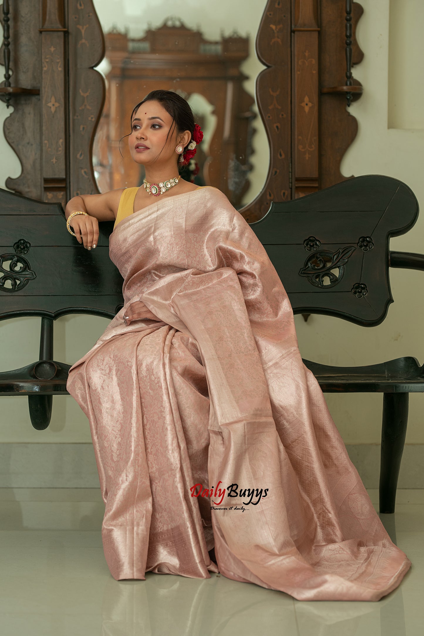 Pure Handwoven Brocade Tissue Kanjivaram Banarasi Silk Sarees