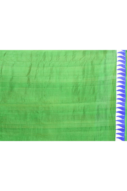 Green Block Printed Silk Mark Certified Pure Bishnupuri  Silk Sarees
