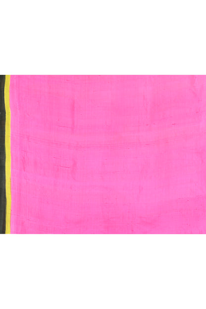White Pink Floral Hand Painted Pure Silk Mark Certified Bishnupuri Silk Sarees