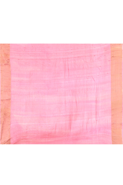 Sage Green Hand Painted Zari Border Pure Silk Mark Certified Tussar Silk Sarees