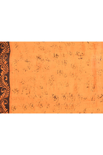 Black Golden Yellow  Wax Hand Painted Pure Silk Mark Certified Bishnupuri Silk Sarees