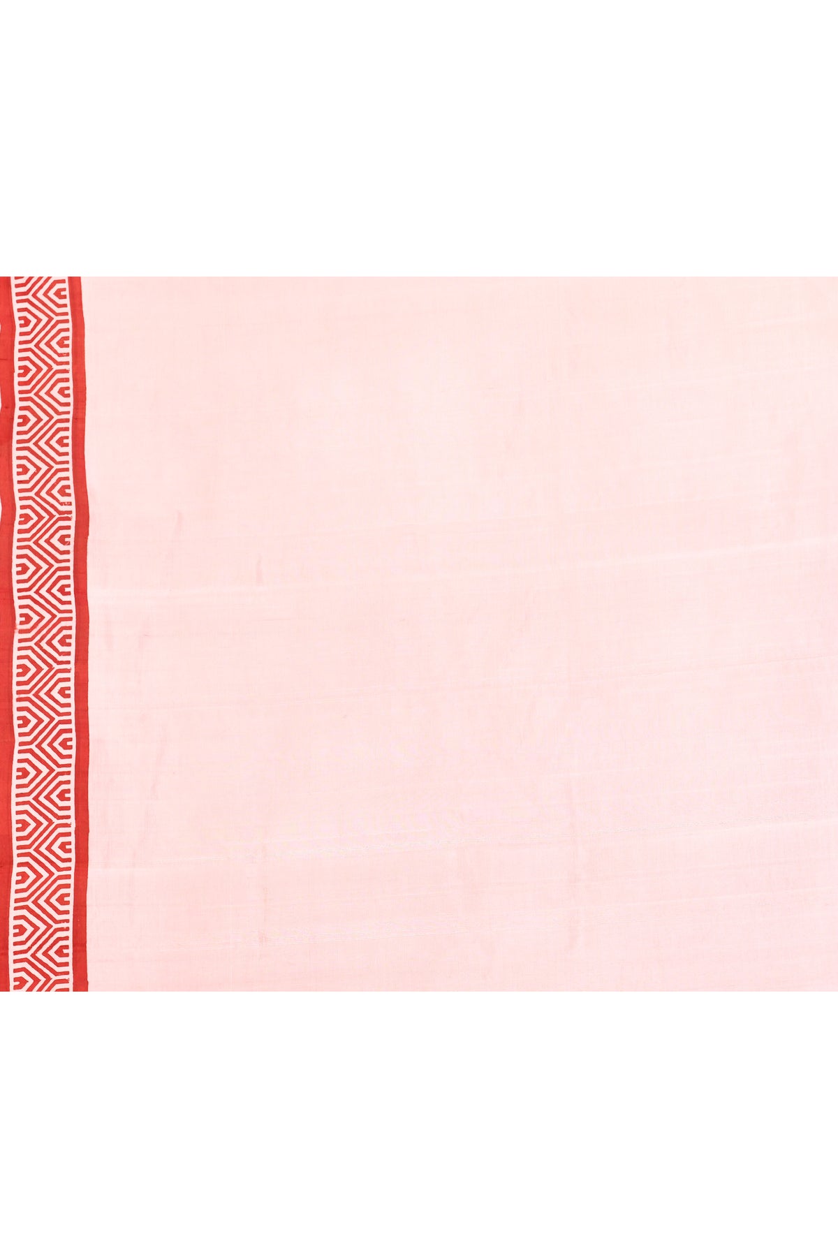 Red White Block Printed Pure Silk Mark Certified Bishnupuri Silk Sarees