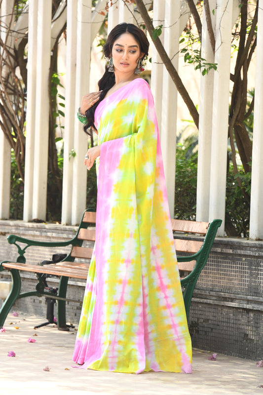 Tie-Dye  Cotton Handloom Mulmul Batik Sarees - Dailybuyys