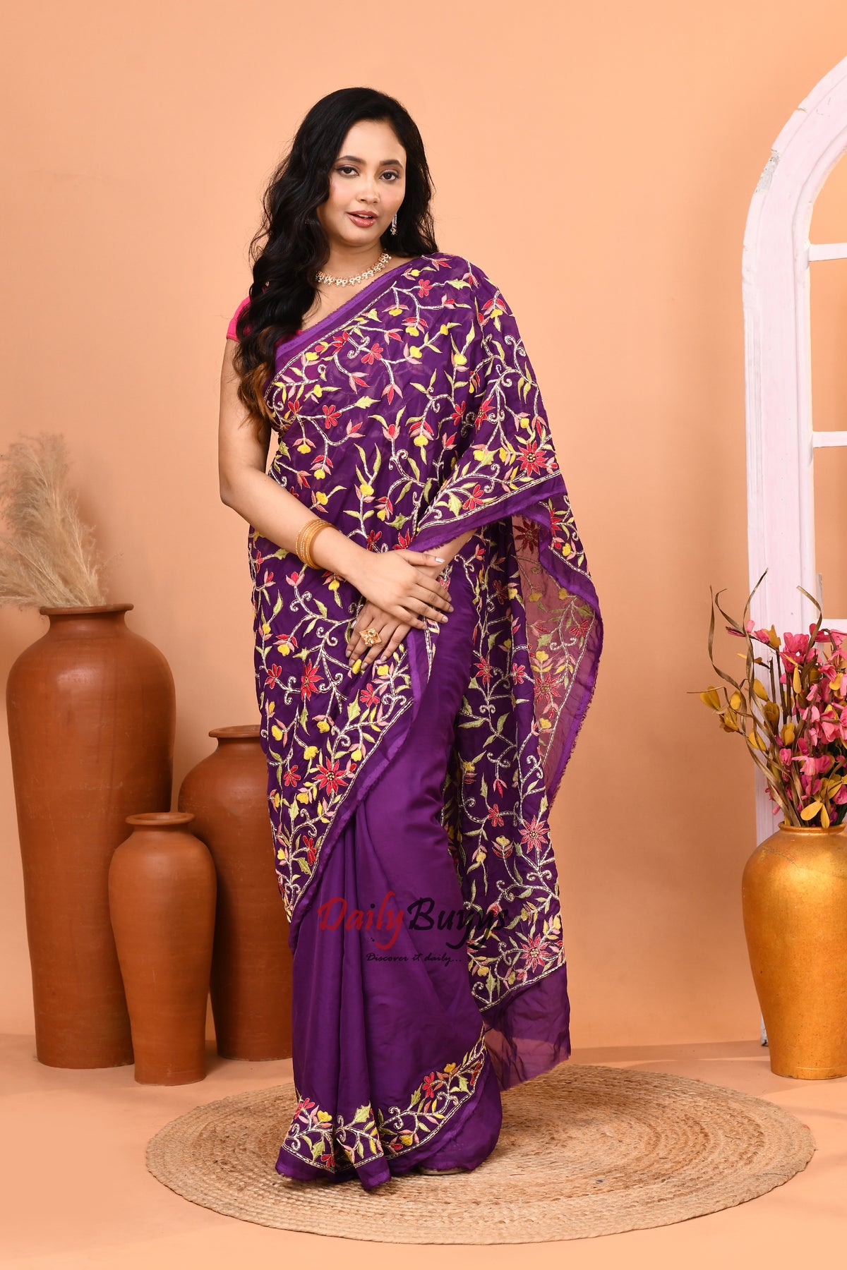 Exclusive Designer Embroidery Saree with Blouse piece