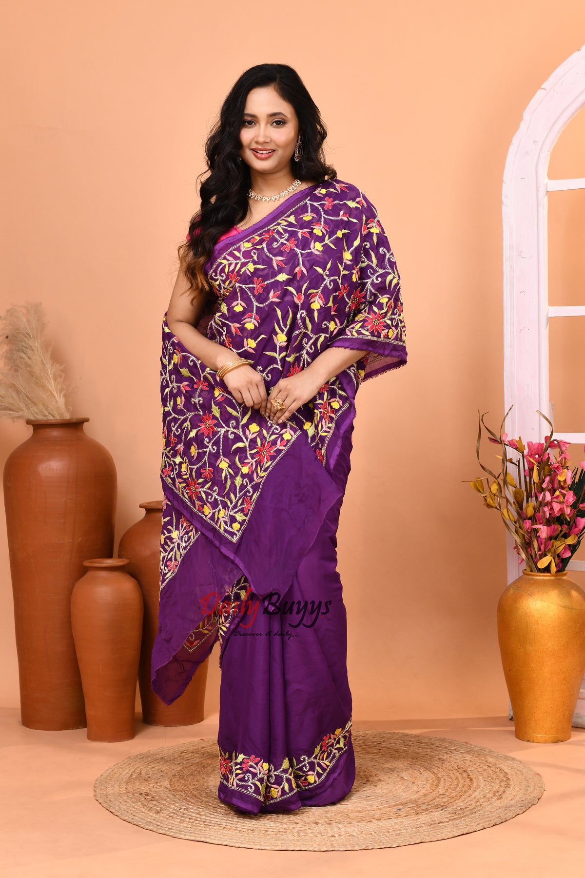 Exclusive Designer Embroidery Saree with Blouse piece