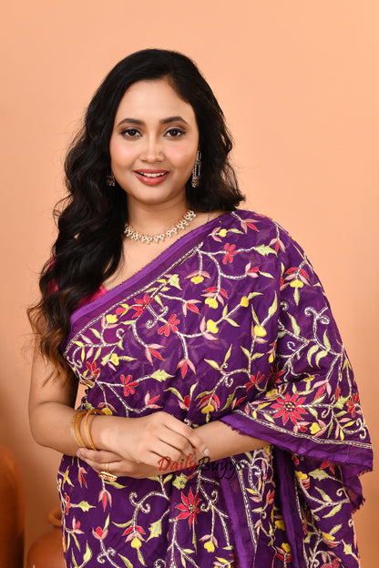 Exclusive Designer Embroidery Saree with Blouse piece