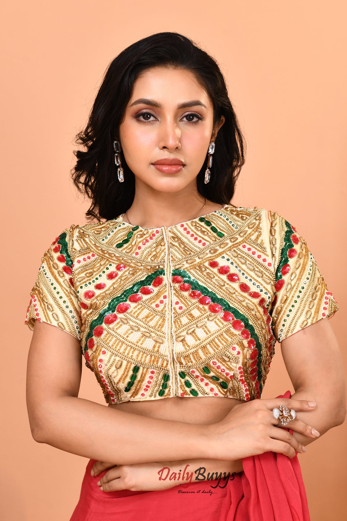 Predrapped Saree with Designer Blouse