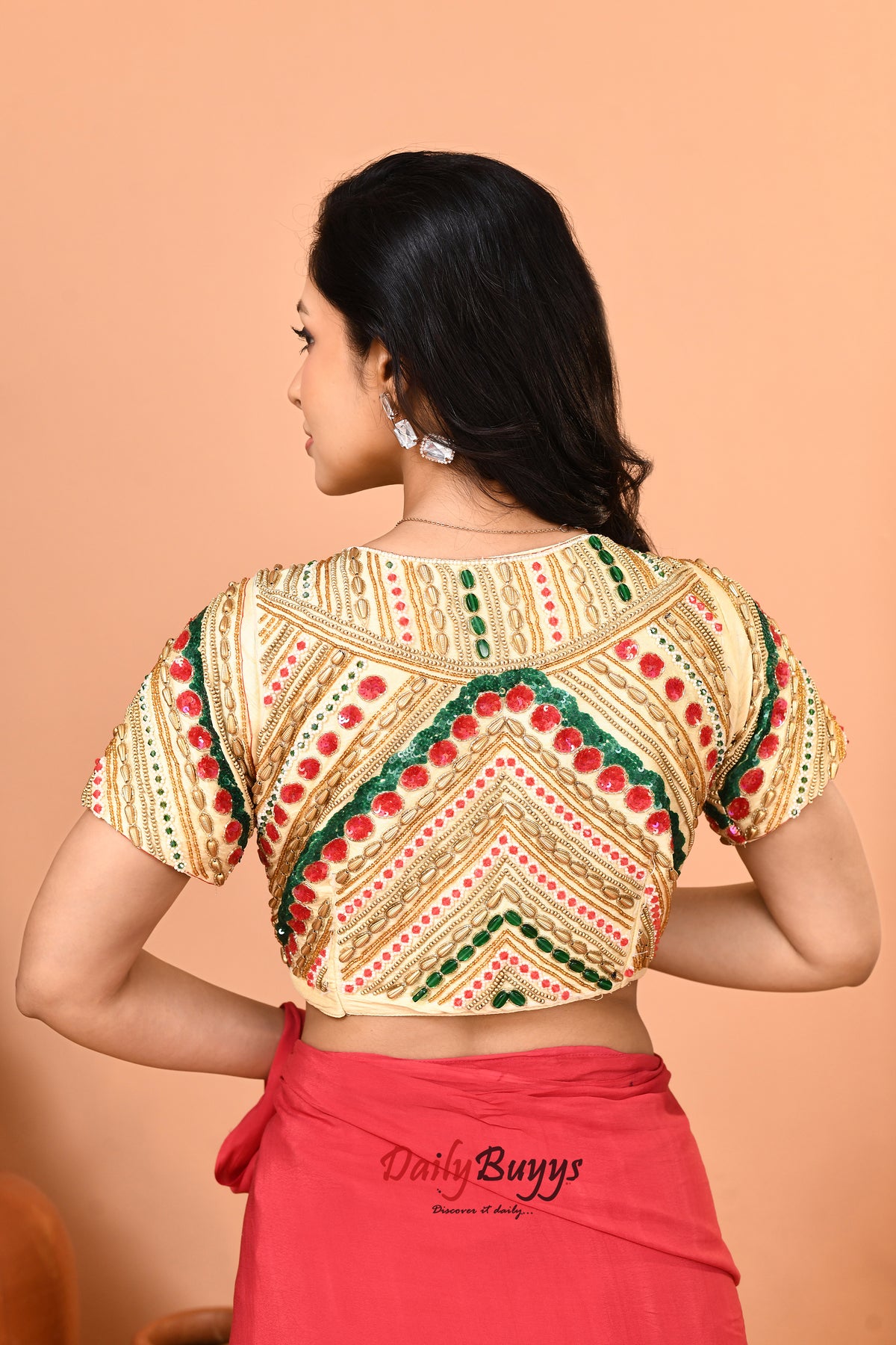 Predrapped Saree with Designer Blouse