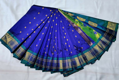 *Kalanjali pure silk paithani* 100% pure silk Handloom saree Allover butties Contrast blouse *Price : 23500/- + shipping*