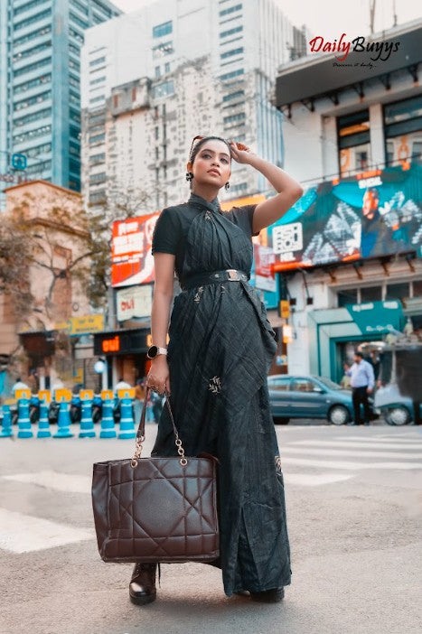 Grey Tussar Ghicha Hand Embroidered Pure Silk Mark Certified Tussar Silk Sarees