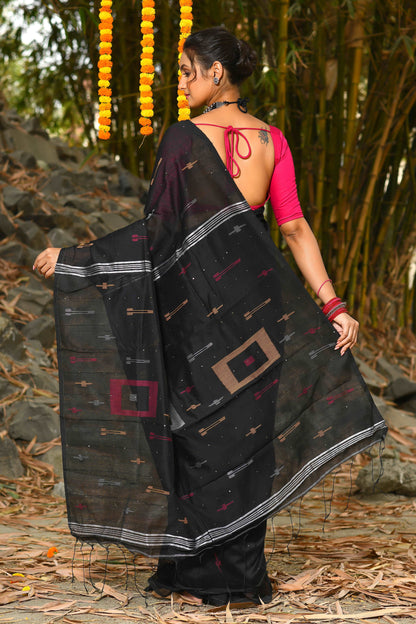 Beautiful Black Handloom Cotton Sarees