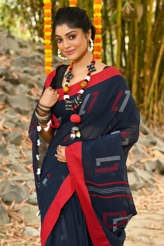 Beautiful Black Handloom Cotton Sarees