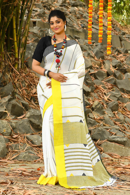 Beautiful White Handloom Cotton Sarees