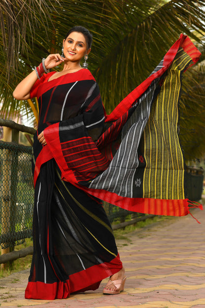 Beautiful Black Handloom Cotton Sarees