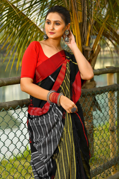 Beautiful Black Handloom Cotton Sarees