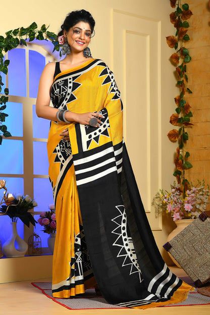 Beautiful Motifs with Hand Painted Handloom Pure Silk Sarees