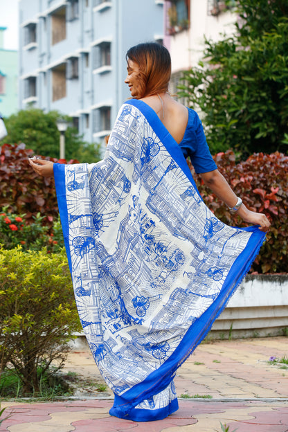 Kolkata Screen Printed Bishnupuri Silk Sarees