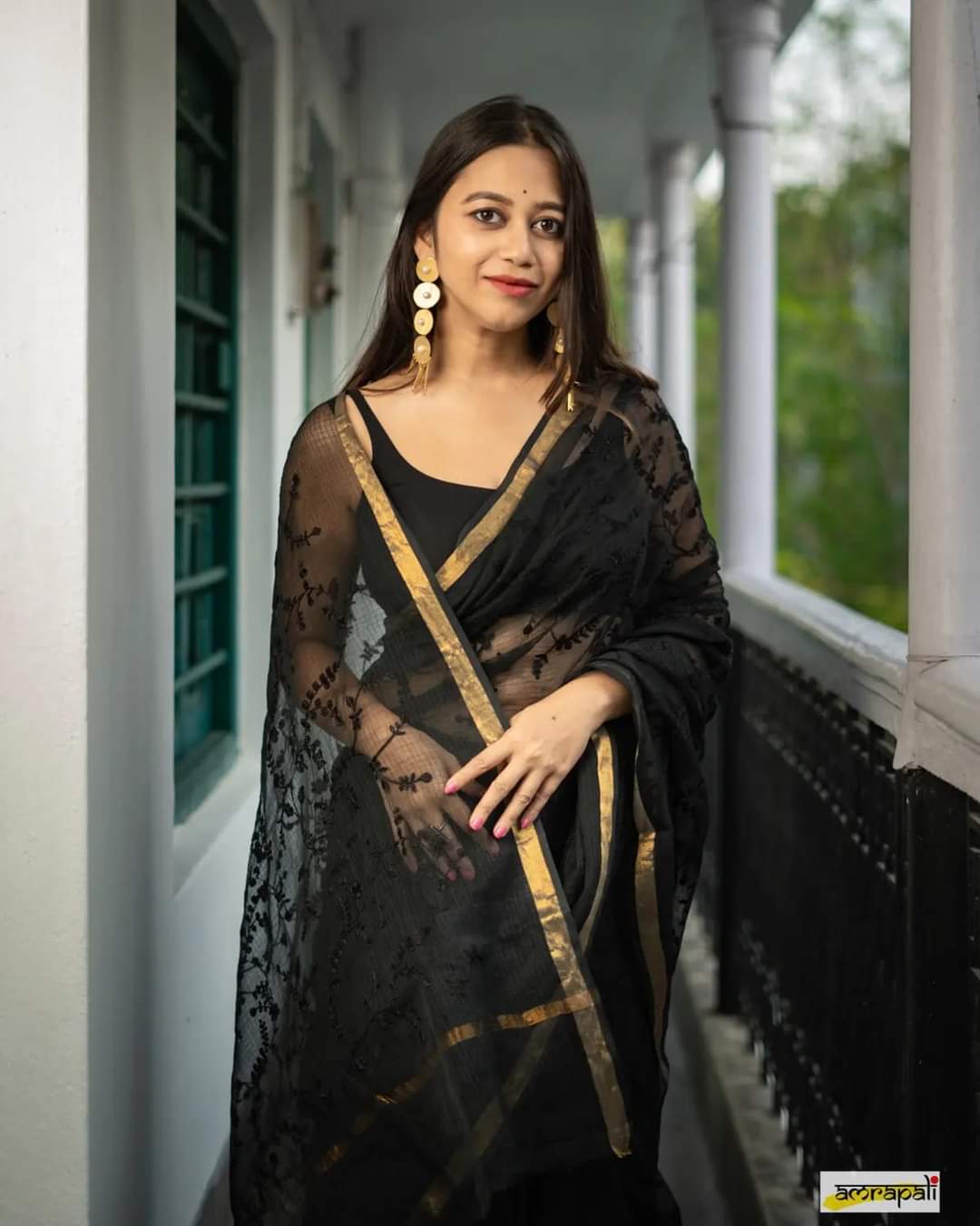 Grease Black Pure Linen Sarees