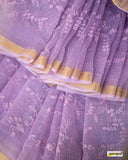 Periwinkle Purple Pure Linen Sarees
