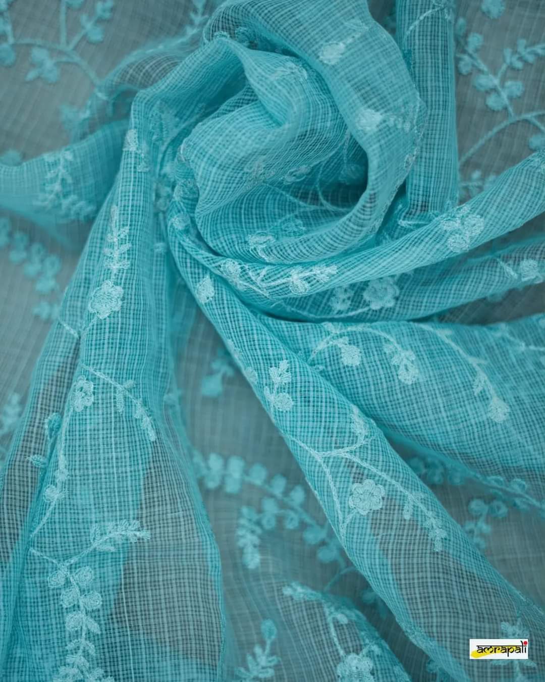 Light Blue Pure Linen Saree