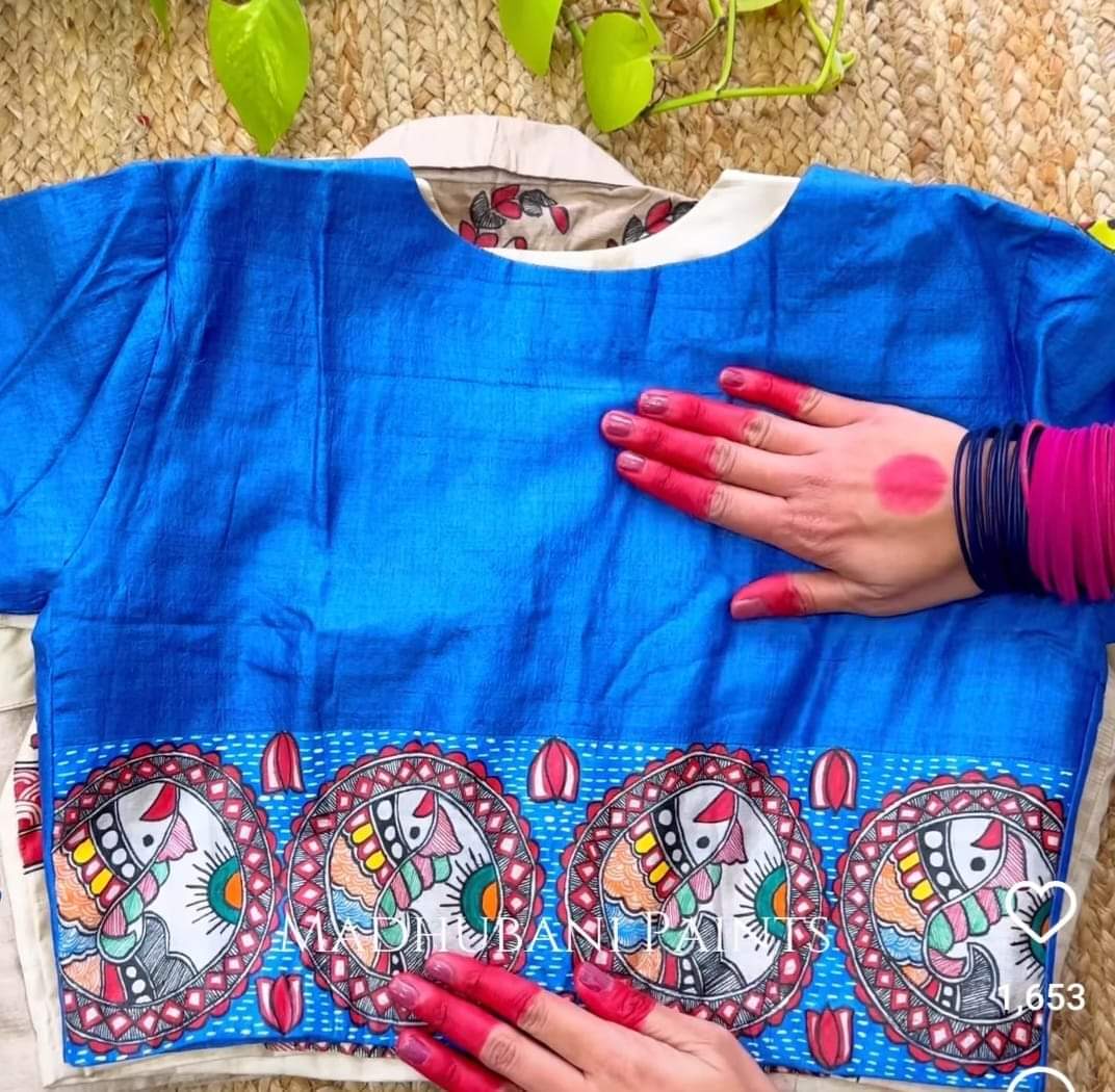 Ghicha Mabhubani Tussar Blouses - Dailybuyys