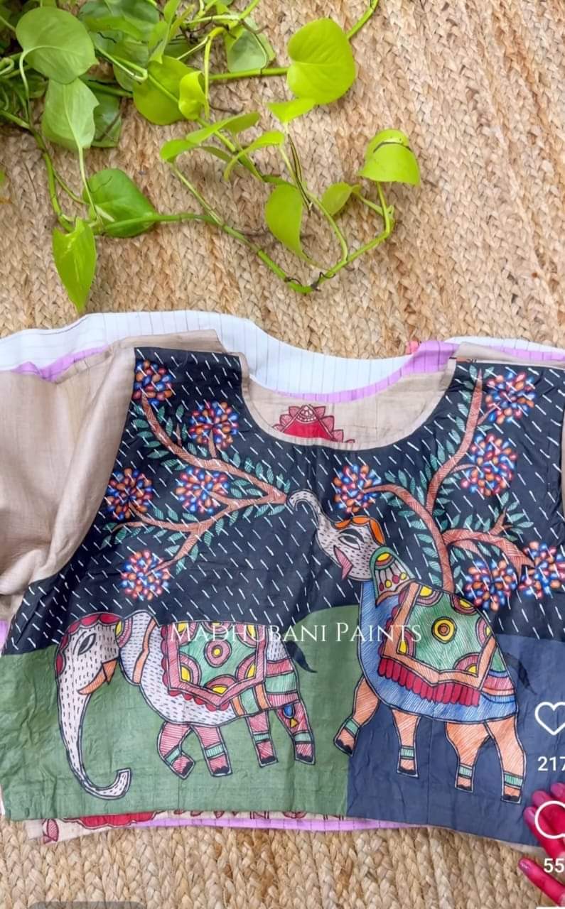 Ghicha Mabhubani Tussar Blouses - Dailybuyys