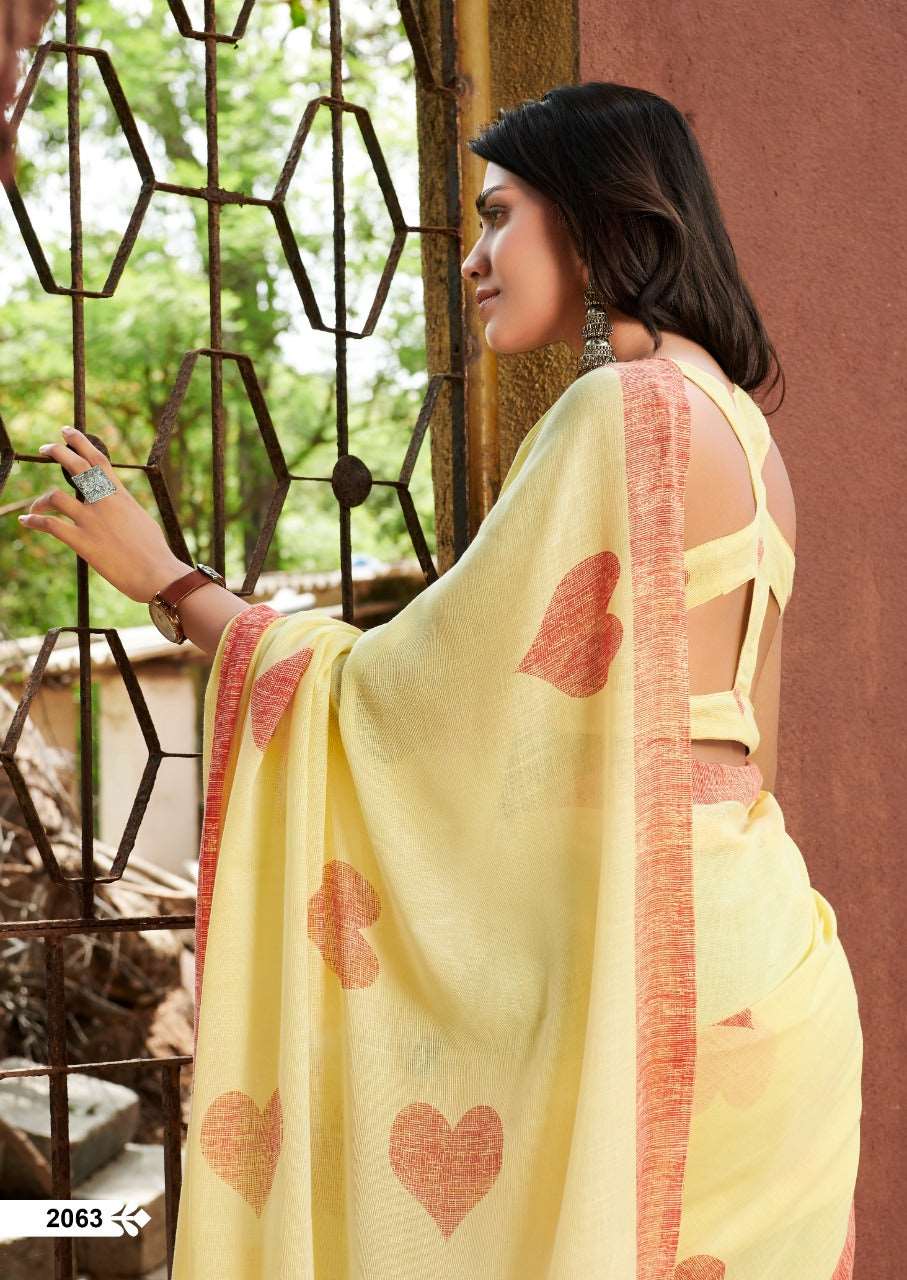 Beige & Yellow Pure Linen Sarees